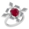 1.62 Ctw Ruby And Diamond I2/I3 14K White Gold Vintage Style Ring