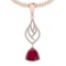 4.80 Ctw Ruby And Diamond SI2/I1 14K Rose Gold Pendant