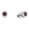 14kt White Gold Womens Round Brown Diamond Cluster Earrings 1 Cttw