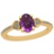 0.86 Ctw Amethyst And Diamond I2/I3 10K Yellow Gold Vintage Style Ring