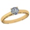 Certified Round 1 CTW J/VS1 Diamond Solitaire Ring In 14K Yellow Gold