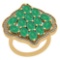 5.26 Ctw VS/SI1 Emerald And Diamond 14K Yellow Gold Vintage Style Ring