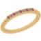 0.10 Ctw SI2/I1 Pink Tourmaline And Diamond 14K Yellow Gold Band Ring