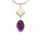 3.07 Ctw Amethyst And Diamond I2/I3 10K Rose Gold Pendant