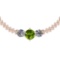 3.20 Ctw Peridot And Diamond I2/I3 10K Rose Gold Vintage Style Necklace