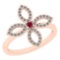 0.38 Ctw I2/I3 Ruby And Diamond 14K Rose Gold Ring