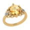 2.63 Ctw I2/I3 Citrine And Diamond 10K Yellow Gold Promises Ring