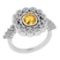 0.93 Ctw I2/I3 Citrine And Diamond 10K White Gold Ring