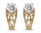 Certified 14k Yellow Gold Round White Topaz And Diamond Earrings