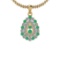 1.15 Ctw VS/SI1 Emerald And Diamond 14K Yellow Gold Pendant Necklace