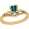 0.55 Ctw I2/I3 Treated Fancy Blue And White Diamond Platinum 14K Yellow Gold Plated Ring