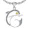 0.45 Ctw I2/I3 Treated Fancy Yellow And White Diamond 14K White Gold Pendant