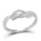 10kt White Gold Womens Round Diamond Dolphin Ring 1/20 Cttw