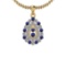 1.15 Ctw VS/SI1 Blue Sapphire And Diamond 14K Yellow Gold Pendant Necklace