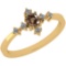 0.34 Ct Natural Brown Diamond I2/I3And White Diamond I2/I3 10K Yellow Gold Anniversary Ring