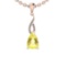 2.81 Ctw I2/I3 Lemon Topaz And Diamond 10K Rose Gold Pendant