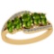 1.63 Ctw Peridot And Diamond I2/I3 14K Yellow Gold Ring