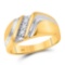 10kt Yellow Gold Mens Round Diamond Wedding Single Row Band Ring 1/10 Cttw