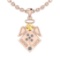 0.75 Ctw I2/I3 Citrine And Diamond 10K Rose Gold Pendant