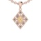 0.24 Ctw I1/I2Citrine And Diamond 10K Rose Gold Pendant