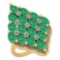 5.95 Ctw VS/SI1 Emerald And Diamond 14K Yellow Gold Vintage Style Ring
