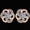 Certified 0.64 Ctw Diamond SI2/I1 14K Rose Gold Stud Earrings