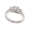 Certified 14k White Gold 0.75 Ct Three Stone Trellis Diamond Ring