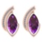 Certified 7.73 Ctw I2/I3 Amethyst And Diamond 14K Rose Gold Earrings