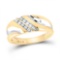 Yellow-tone Sterling Silver Mens Round Diamond Wedding Band Ring 1/8 Cttw