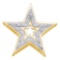 10kt Yellow Gold Womens Round Diamond Simple Star Cutout Pendant 1/20 Cttw