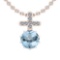 Certified 59.03 Ctw I2/I3 Blue Topaz And Diamond 14K Rose Gold Pendant