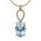 13.60 Ctw I2/I3 Blue Topaz And Diamond 14K Yellow Gold Necklace