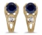 Certified 14k Yellow Gold Round Sapphire And Diamond Earrings