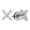 14kt White Gold Womens Round Diamond X Fashion Earrings 1/4 Cttw