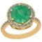 3.99 Ctw Emerald And Diamond I2/I3 14K Yellow Gold Vintage Style Ring