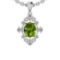 2.55 Ctw I2/I3 Peridot And Diamond 10K White Gold Filigree Pendant