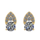 Certified 0.59 Ctw SI2/I1 Diamond 14k Yellow Gold Stud Earrings