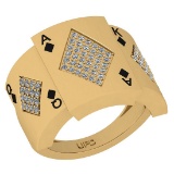 0.40 Ctw SI2/I1 Diamond 14K Yellow Gold Ring