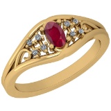 0.41 Ctw I2/I3 Ruby And Diamond 14K Yellow Gold Ring