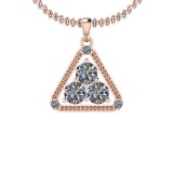 1.60 Ctw Diamond I2/I3 14K Rose Gold Pendant