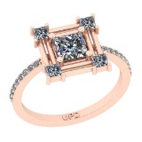 1.27 Ctw I1/I2 Diamond 14K Rose Gold Engagement Ring