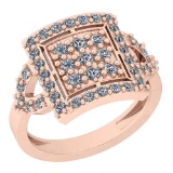 0.79 Ctw VS/SI1 Diamond Platinum 14K Rose Gold Plated Ring