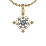 1.05 Ctw Diamond I2/I3 14K Yellow Gold Vintage Style Pendant