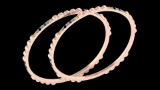 2.45 Ctw I2/I3 Multi Treated Fancy yellow,Blue,Black And White Diamond 14K Rose Gold Bangles