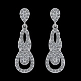 0.52 Ctw I1/I2Diamond 10K White Gold Dangling Earrings