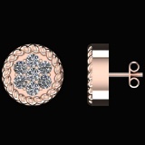 Certified 0.35 Ctw Diamond SI2/I1 14K Rose Gold Stud Earrings