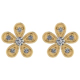 Certified 0.25 Ctw Diamond I2/I3 10k Yellow Gold Stud Earrings