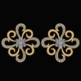 Certified 0.70 Ctw Diamond I2/I3 10k Yellow Gold Stud Earrings