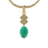 2.12 Ctw VS/SI1 Emerald And Diamond 14K Yellow Gold