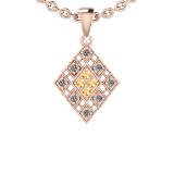 0.24 Ctw I1/I2Citrine And Diamond 10K Rose Gold Pendant